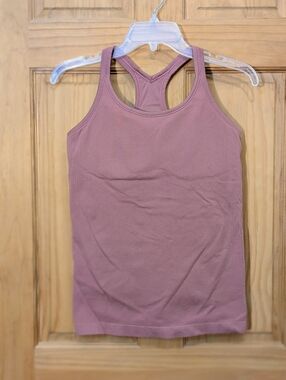 Attraco Tank Top Racerback Ribbed Athletic Workout Built In Bra Mauve Women's XL